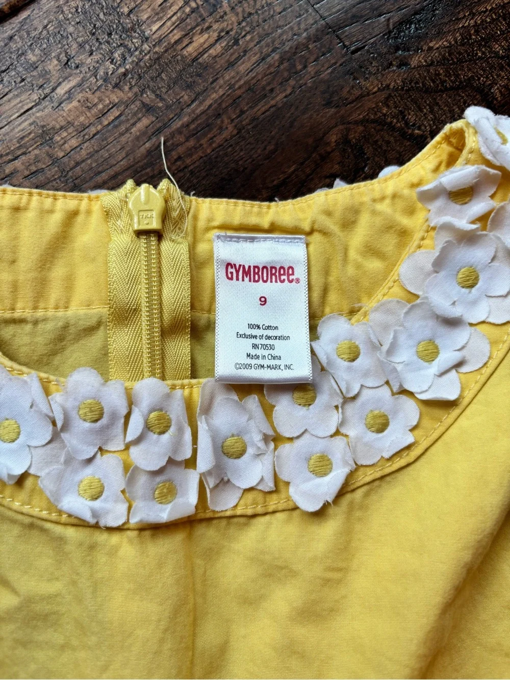 Girls Gymboree Yellow Sleeveless Dress with Lace Collar and Bow size 9